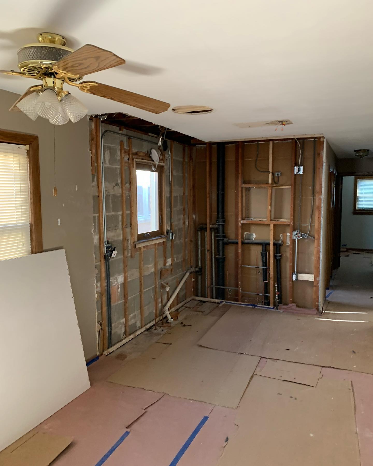 Kitchen gutted to studs