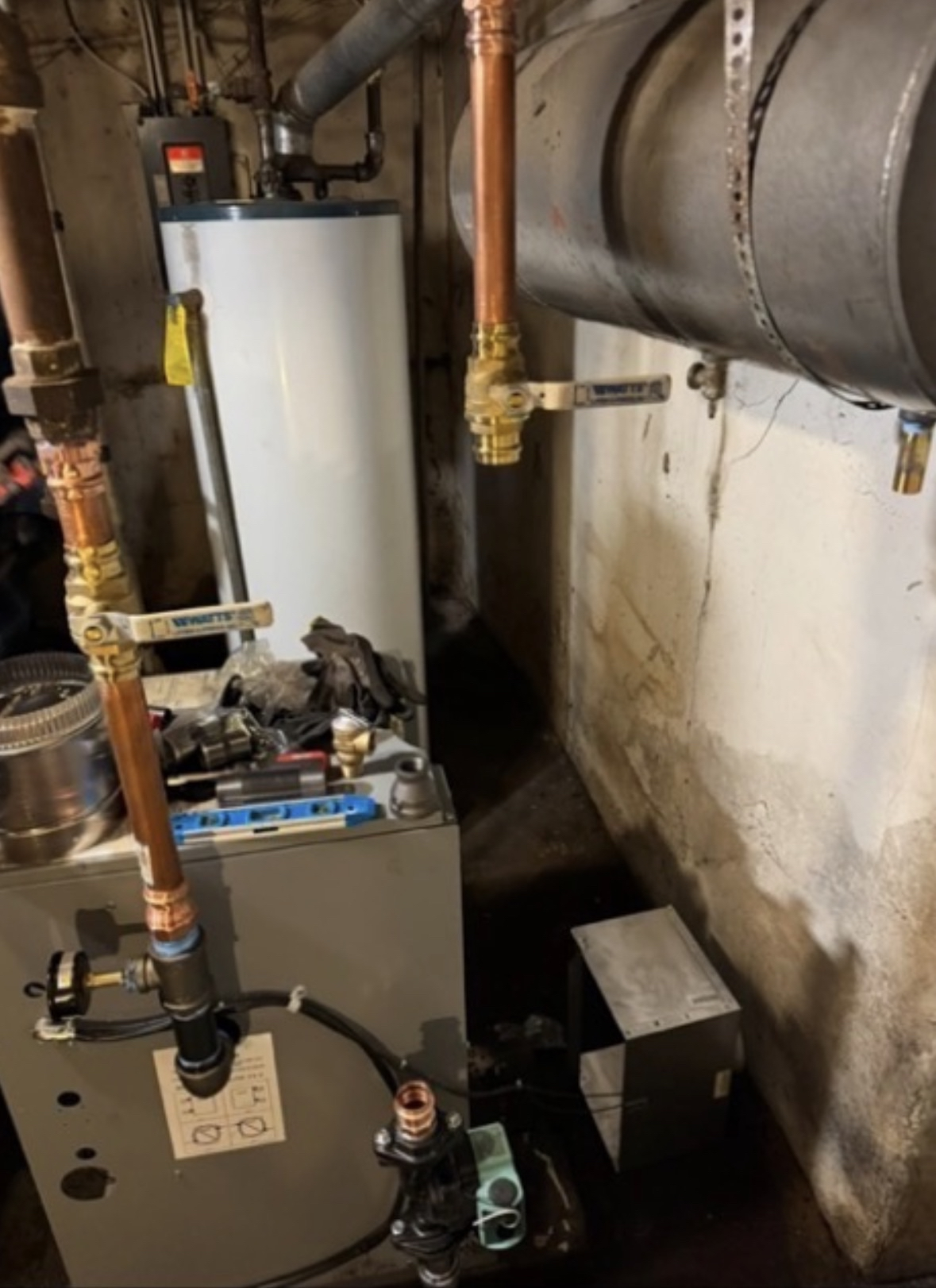 New boiler and water heater installation