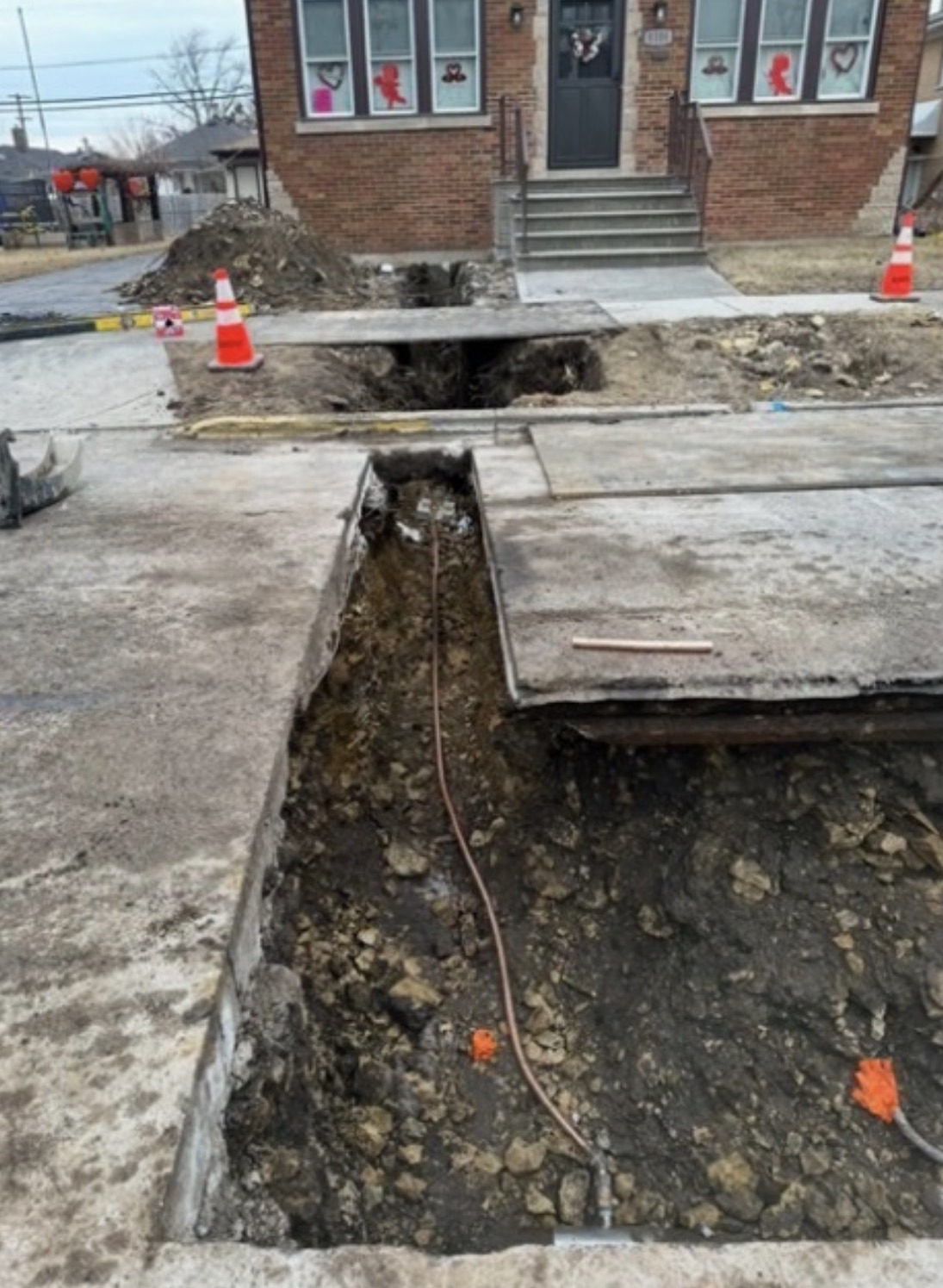 Water main excavation and replacement